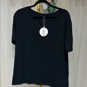 Anrabess Women's Classic Black Short Sleeve Tee